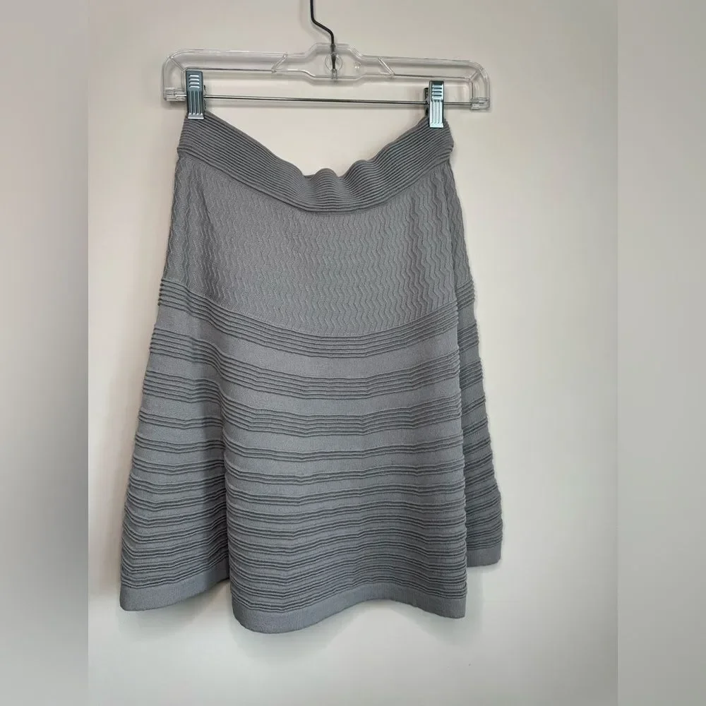 Yargici Textured Knitted Women's Skirt in a grayish blue Size 4